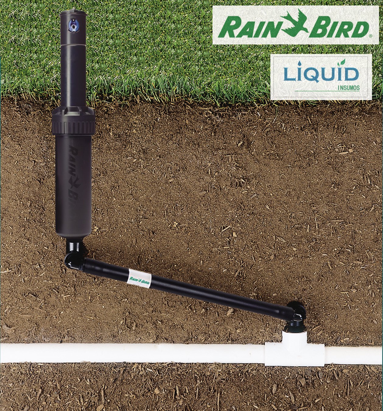 Swing joint instalado en sistema de riego